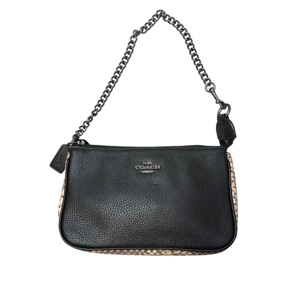 Coach Nolita 19 mini bag purse Black With Faux Snakeskin 57932 - Picture 10 of 12